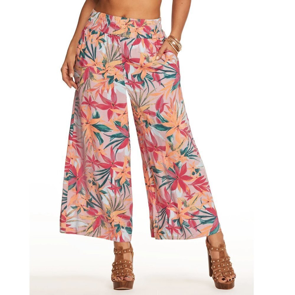 Jessica Simpson Rosalie Wide Leg Pant in Floral Canopy NWT